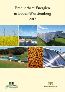 Titelblatt der Broschüre Erneuerbare Energien in Baden-Württemberg 2017