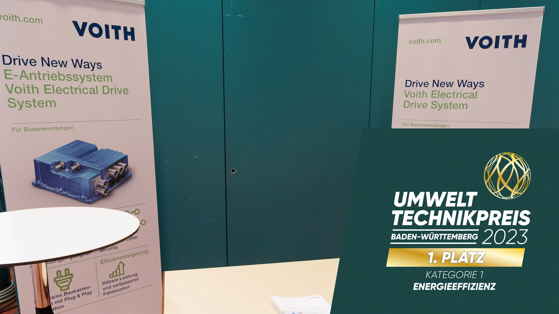 Der erste Platz in der Kategorie „Energieeffizienz“ ging an die J.M. Voith Se & Co. KG mit ihrem Produkt VEDS – Voith Electrical Drive System.