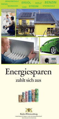 Titelblatt des Faltblattes Energiesparen zahlt sich aus