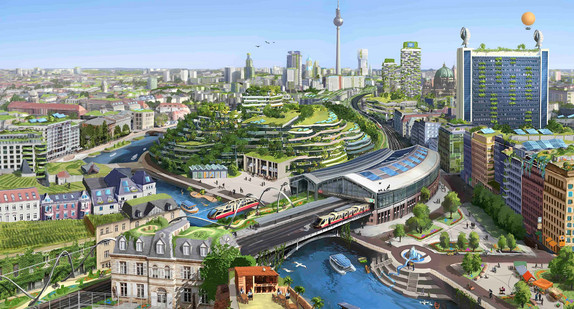 Utopisches Bild der Berliner Friedrichstraße