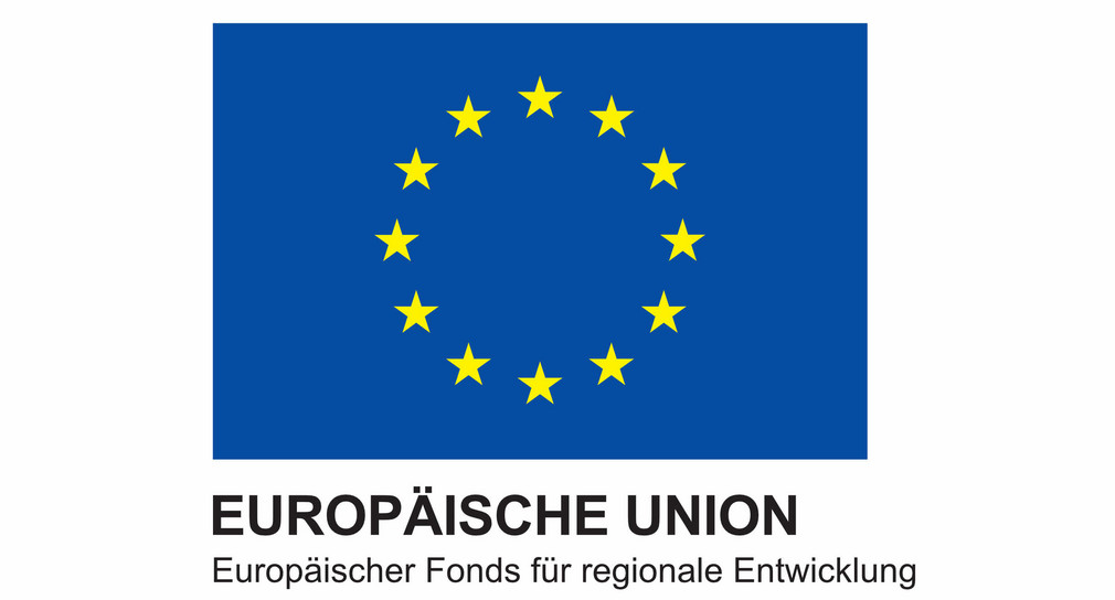 EFRE-Schriftzug unterhalb des EU-Logos