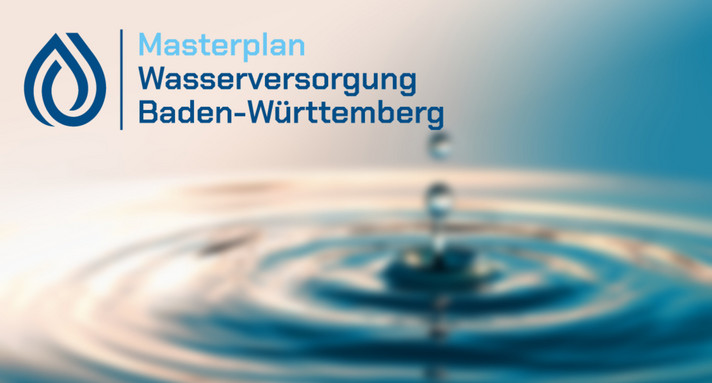 Wassertropfen mit Logo Masterplan Wasserversorgung Baden-Württemberg