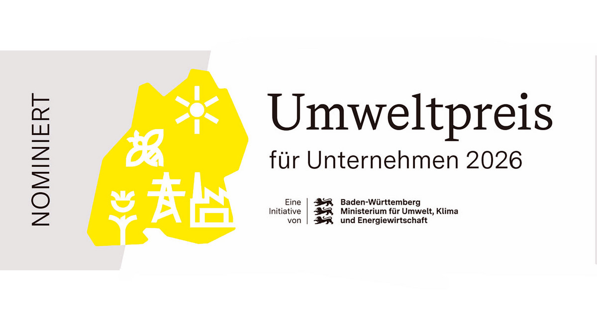 Logo Umweltpreis 2026 mit Schriftzug nominiert