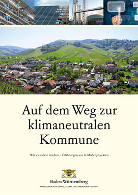 Titelblatt der Broschüre Auf dem Weg zur klimaneutralen Kommune
