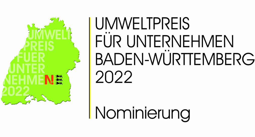 Logo Umweltpreis 2022 mit Schriftzug Nominierung