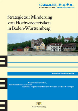 Titelblatt der Broschüre Strategie zur Minderung von Hochwasserrisiken in Baden-Württemberg