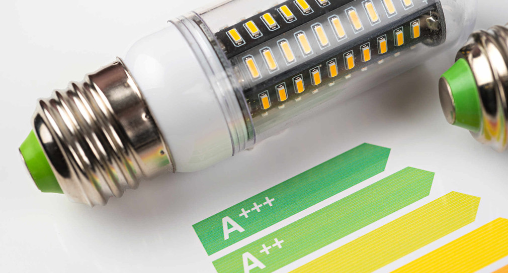 LED Lampe mit Energiebewertungstabelle