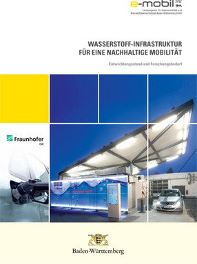 Titelblatt der Broschüre Wasserstoff-Infrastruktur für eine nachhaltige Mobilität