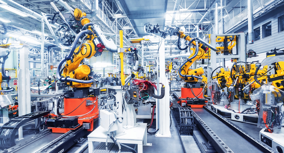robots in a car factory