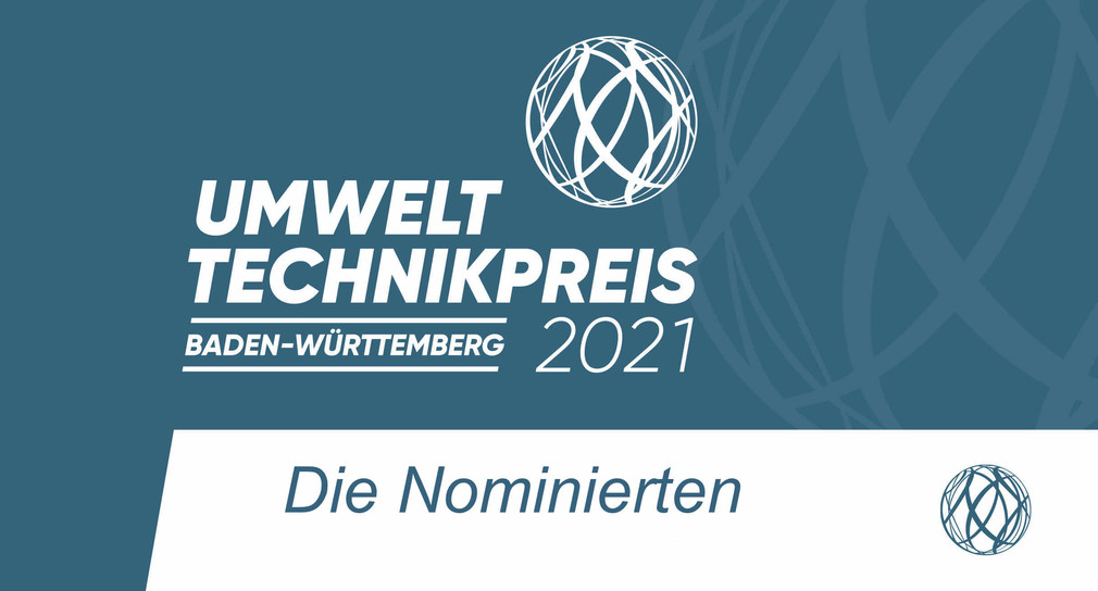 Logo Umwelttechnikpreis 2021 mit der Aufschrift "Die Nominierten"