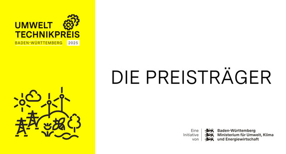 Umwelttechnikpreis mit dem Schriftzug die Preisträger