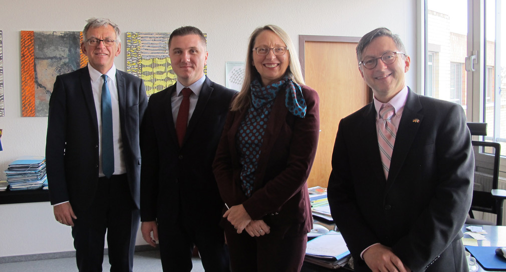 Ministerial Director Helmfried Meinel (left) together with Miloš Jokić, Ministry of Spatial Planning, Construction and Environment of the Republic of Srpska, director Jutta Lück and Tobias Eisele of the Ministry of the Environment, Climate Protection a