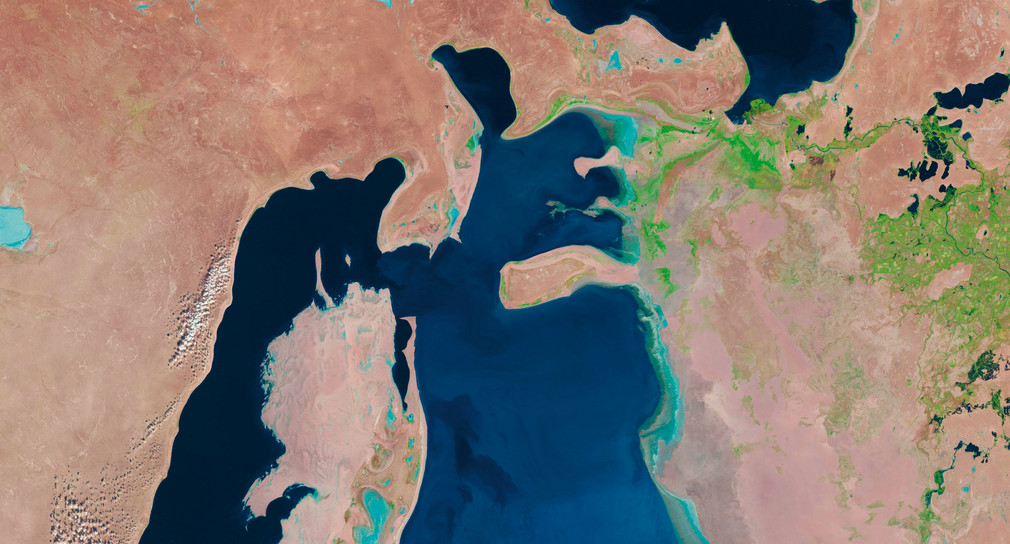 Satellitenaufnahme des Aralsees von 1998