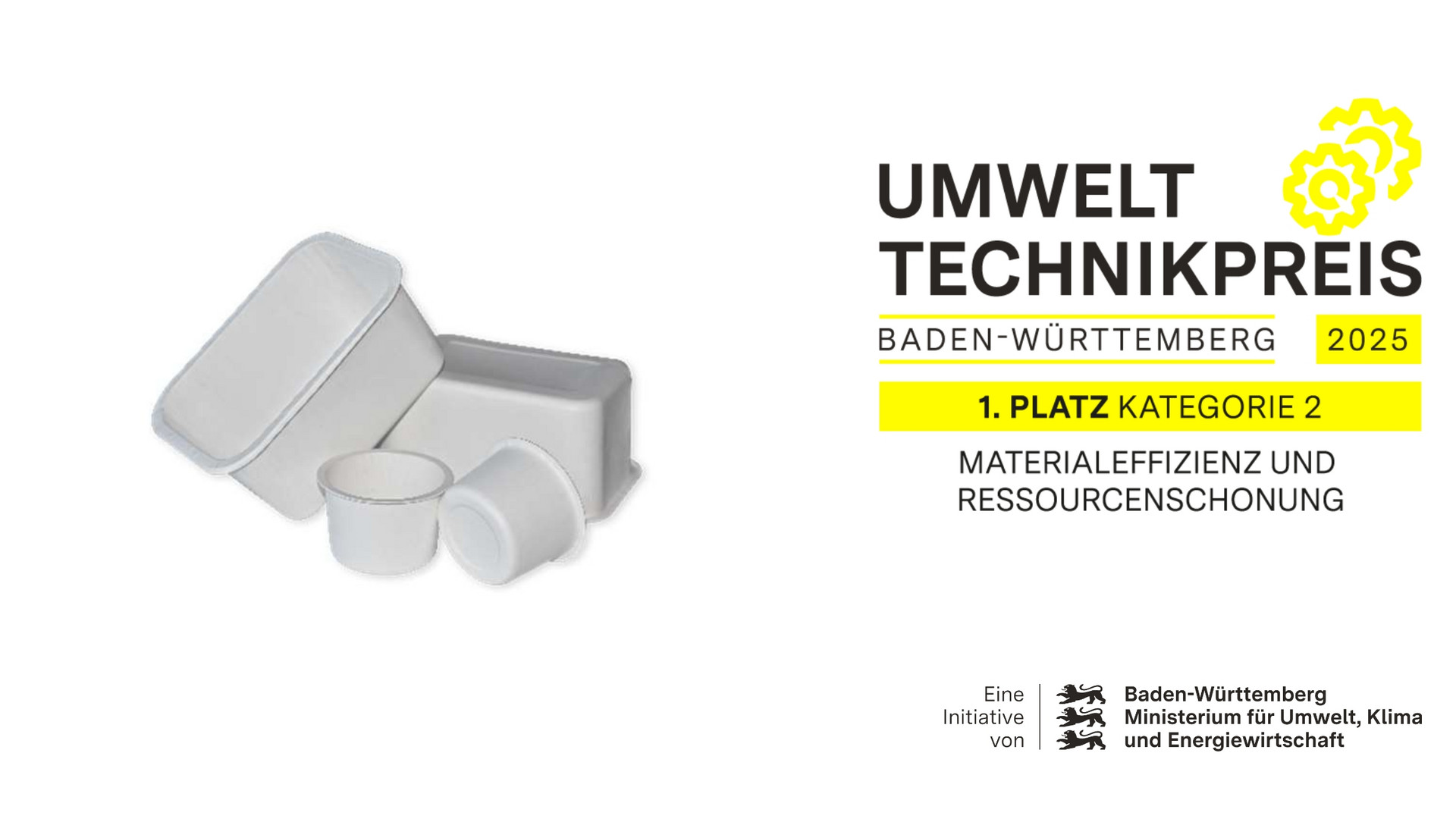 Der erste Platz in der Kategorie „Materialeffizienz und Ressourcenschonung“ ging an die ILLIG packaging solutions GmbH mit ihrem Produkt ILLIG Dry Fiber.