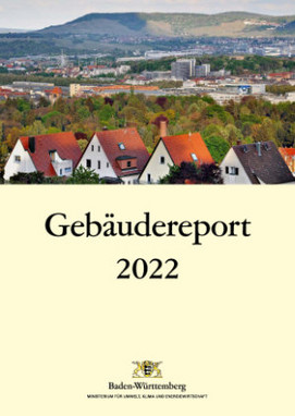 Titelblatt der Broschüre Gebäudereport 2022