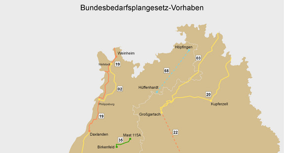 Weitere Vorhaben im Übertragungsnetz in Baden-Württemberg