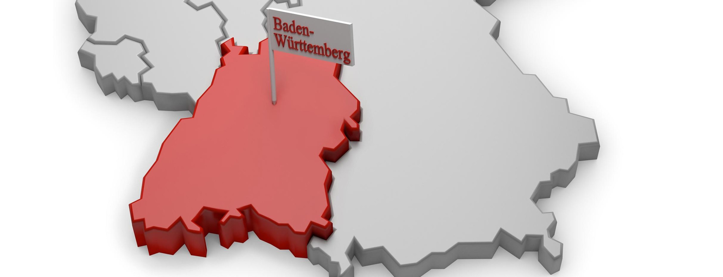 Deutschlandkarte mit Baden-Württemberg hervorgehoben