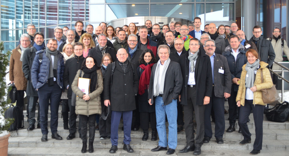 Die Delegation der Minister Franz Untersteller und Winfried Hermann bei ihrem Besuch in Norwegen im Januar 2018. 