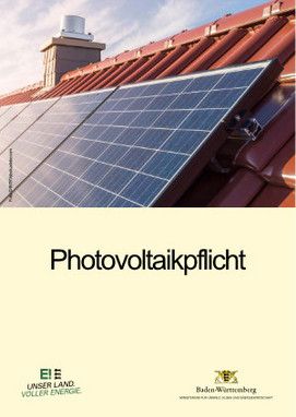 Titelblatt des Flyers zur Photovoltaikpflicht in Baden-Württemberg