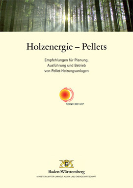 Titelblatt der Broschüre Holzenergie – Pellets Empfehlung für Planung, Ausführung und Betrieb von Pellet-Heizungsanlagen