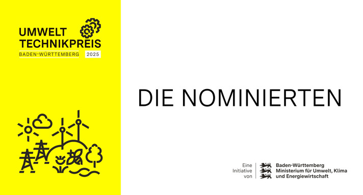 Preisverleihung Die Nominierten 2025 Umwelttechnikpreis Baden-Württemberg mit dem Schriftzug die Nominierten