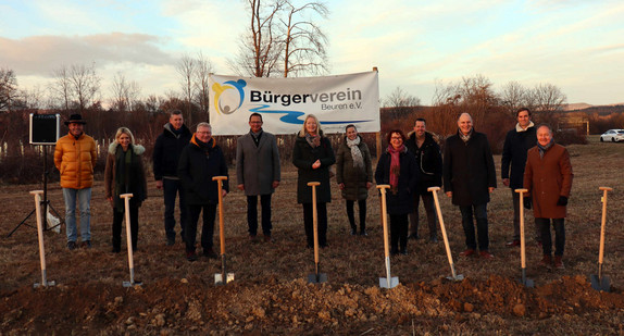 Spatenstich für neuen Solarpark in Beuren an der Aach am Freitag, 28.01.2022