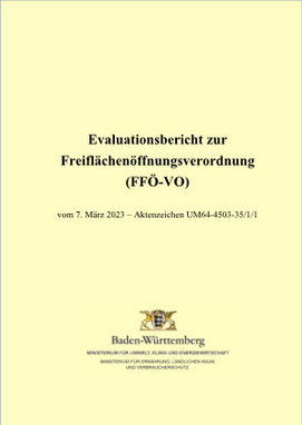 Titelblatt Evaluationsbericht Freiflächenverordnung (FFÖ-VO)