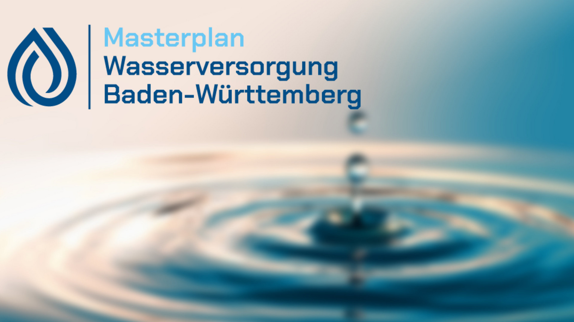 Wassertropfen mit Logo Masterplan Wasserversorgung Baden-Württemberg