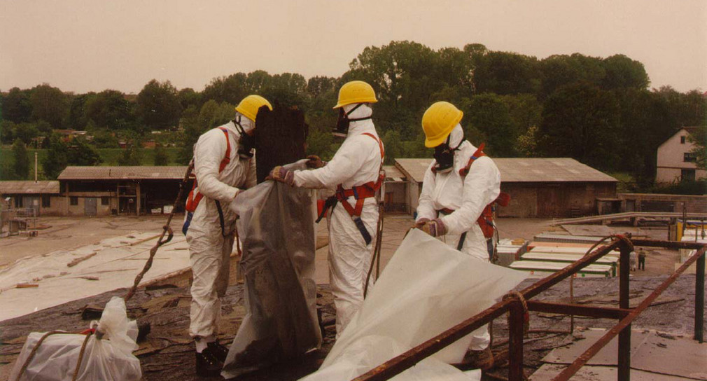 Sofortmaßnahme: Reinigen eines Hallendachs von Dioxinstaub-Verunreinigungen