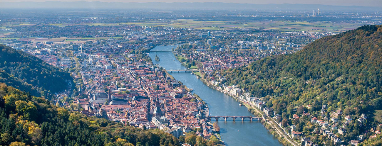 Panoramaaufnahme der Stadt Heidleberg