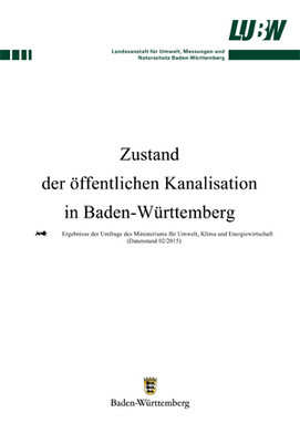 Titelblatt des Berichts über den Zustand der öffentlichen Kanalisation in Baden-Württemberg