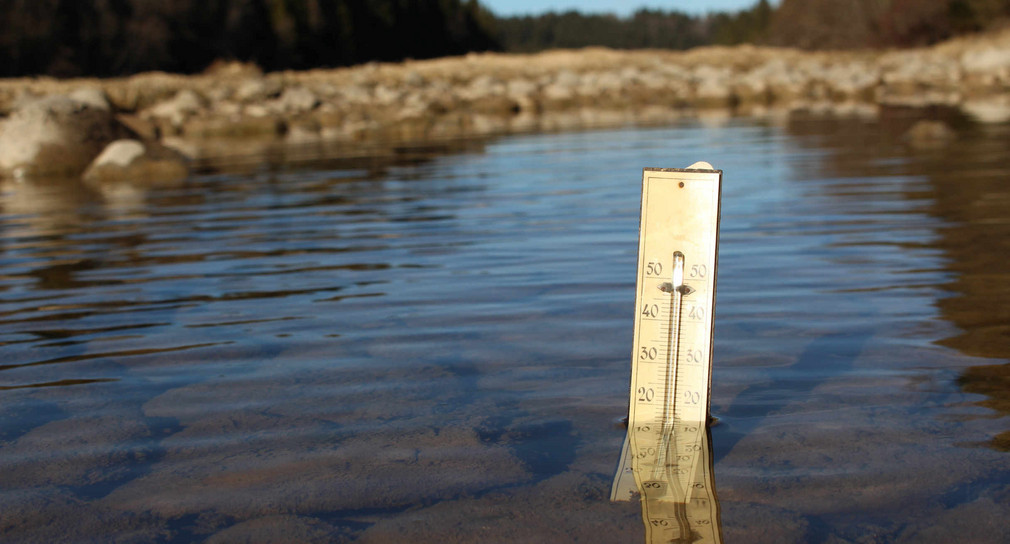 Messen der Wassertemperatur