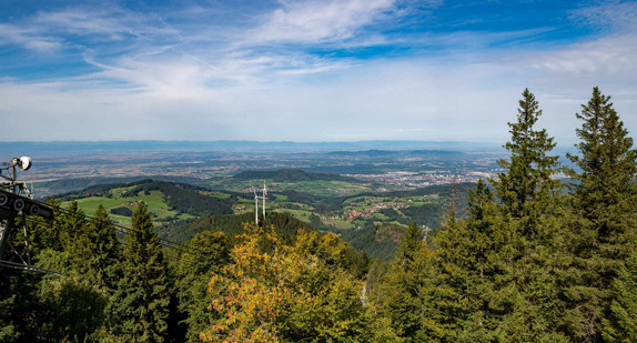 Blick von Schauinsland auf die Stadt Freiburg
