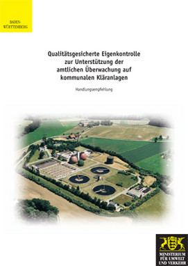 Titelblatt der Broschüre Qualitätsgesicherte Eigenkontrolle zur Unterstützung der amtlichen Überwachung der kommunalen Kläranlagen
