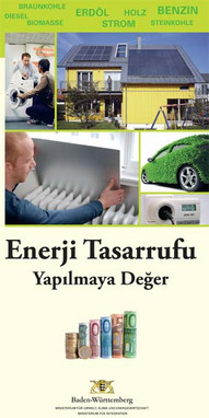 Titelblatt des Faltblattes Energiesparen zahlt sich aus (türkisch)