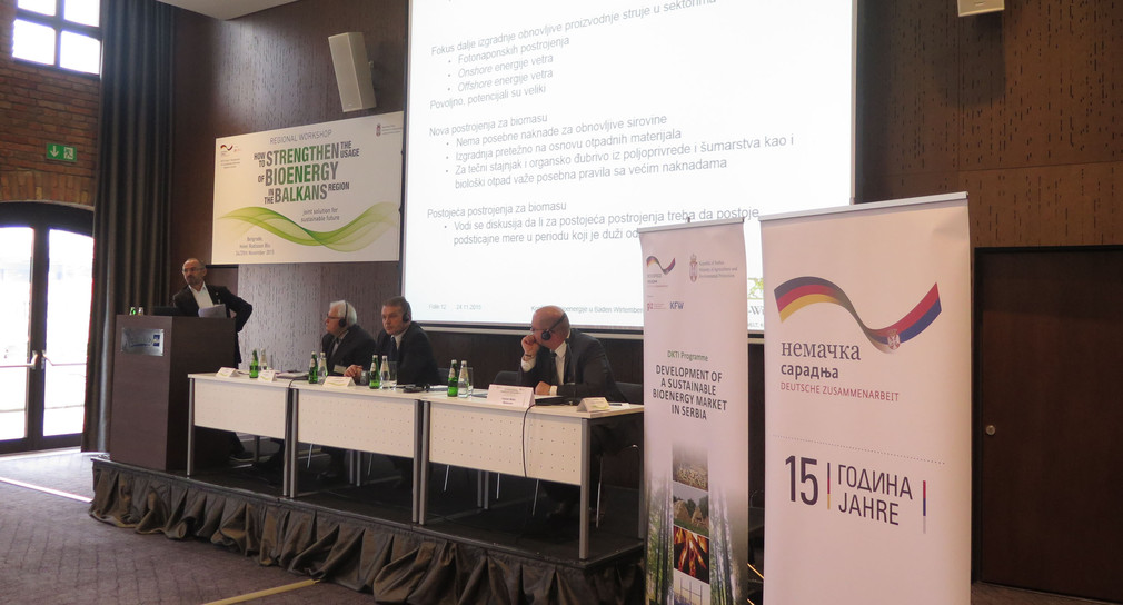 GIZ hosted in November 2015 in Belgrade an international workshop “How to strengthen the usage of bioenergy in the Balkans region” to enhance the regional cooperation in South-East-Europe across borders. From Baden-Württemberg took part bioenergy-exp