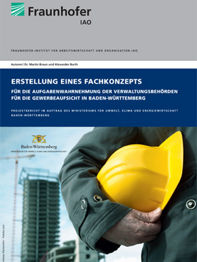 Titelblatt der Broschüre Erstellung eines Fachkonzepts - Für die Aufgabenwahrnehmung der Verwaltungsbehörden, für die Gewerbeaufsicht in Baden-Württemberg