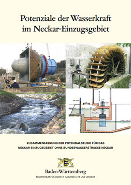 Titelblatt der Broschüre Potenziale-der-Wasserkraft-im-Neckar-Einzugsgebiet