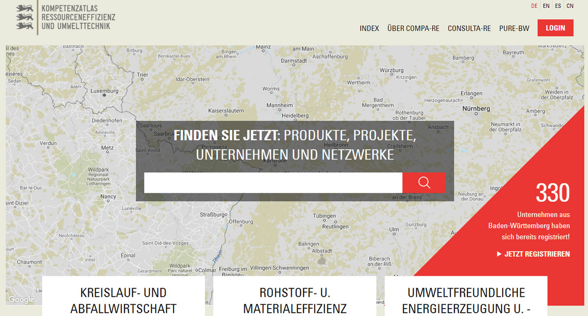 Kompetenzatlas Ressourceneffizienz und Umwelttechnik