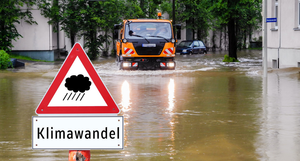 Warnschild: Klimawandel