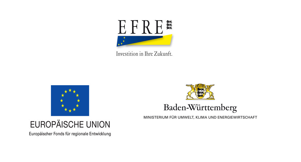 Logos zum EFRE-Förderprogramm des Umweltministeriums 2014 bis 2020