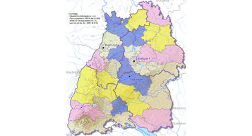 Baden-Württemberg-Karte mit Chargekennzeichnung