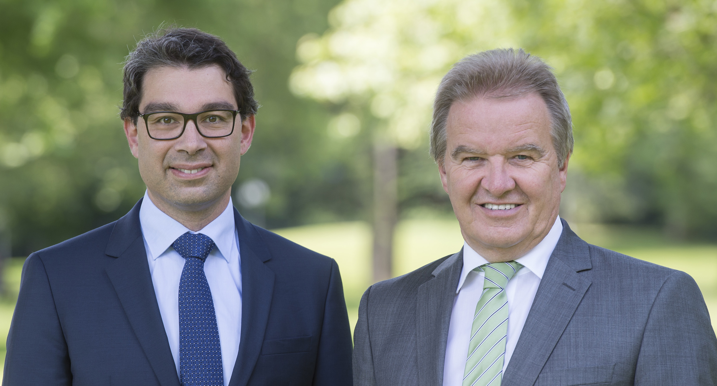 Staatssekretär Dr. Andre Baumann und Umweltminister Franz Untersteller (von links)']