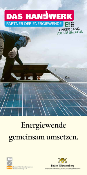 Titelblatt des Faltblatts Das Handwerk – Partner der Energiewende: Energiewende gemeinsam umsetzen
