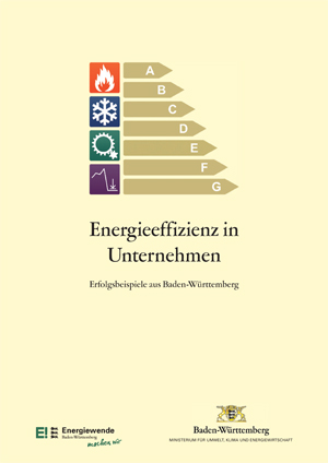 Titelblatt der Broschüre Energieeffizienz in Unternehmen: Erfolgsbeispiele aus Baden-Württemberg