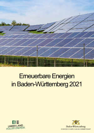 Titelblatt der Broschüre "Erneuerbare Energien 2021 in Baden--Württemberg"