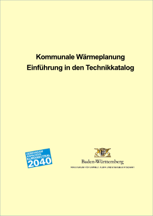 Kommunale Wärmeplanung: Titelblatt der Broschüre Einführung in den Technikkatalog