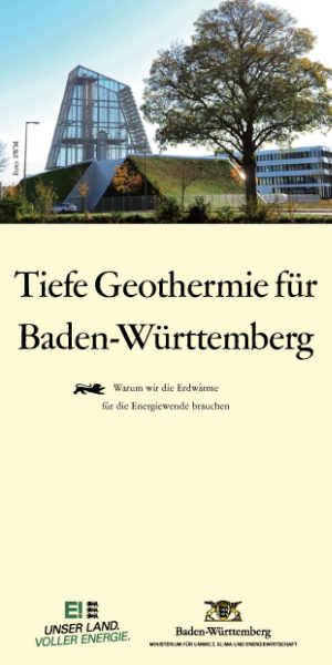 Titelblatt des Flyers Tiefe Geothermie für Baden-Württemberg