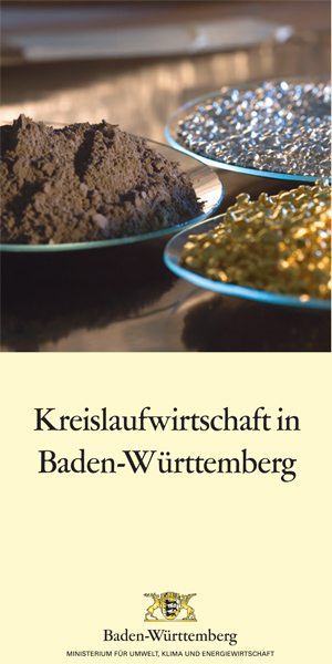 Titelblatt des Faltblatts Kreislaufwirtschaft in Baden-Württemberg