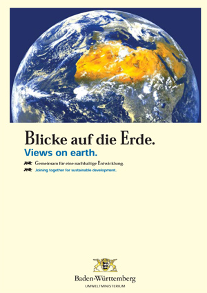 Titelblatt der Broschüre Blicke auf die Erde: Gemeinsam für eine nachhaltige Entwicklung